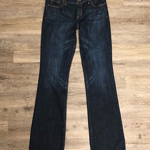 Abercrombie & Fitch Perfect Stretch Dark Wash Jeans, Size 4L waist 27, length 35 - Picture 2 of 12